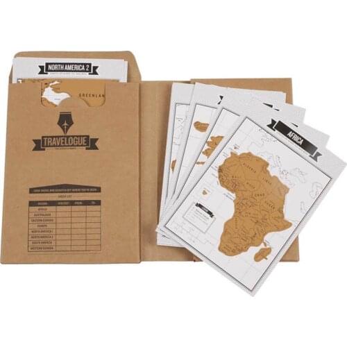 Journal Diary Scratch Scraping Card World Map Travelogue Travel Log Notebooks Educational Toy for Children