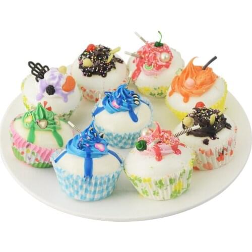 050 Simulation fruit cake cream paper cup ice cream cake fake fruit cake bread model 6.5*6.5cm