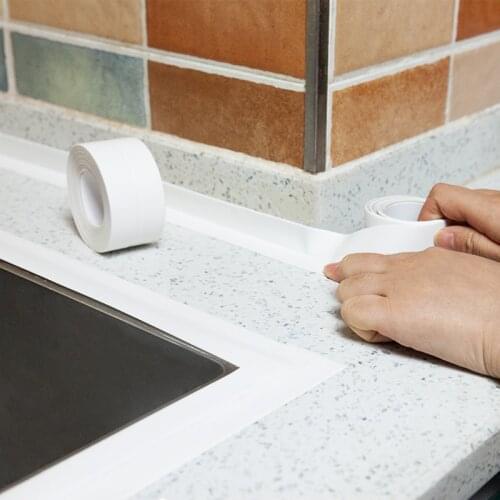 3.2m*22mm PVC bathroom shower sink bathtub self-adhesive tape white PVC self-adhesive waterproof wall sticker bathroom kitchen