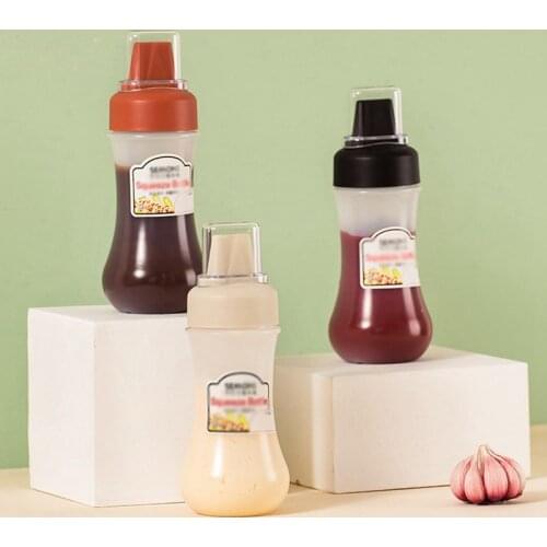 350ml Flavored Bottle With Scale Ketchup Mustard Mayo Hot auces Olive Oils Bottles Household Kitchen Tool Supplies