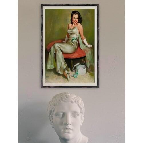 373 Vintage Beautiful Pin-up Girl Classic Picture Custom Silk Poster Home Deco Wall Art Christmas Gift