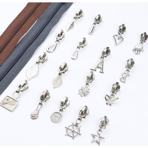 5# Zinc Alloy Plating Zipper Head for Clothes Coat Auto Lock Metal Close-end Zipper Sliders DIY Cloth Sewing Accessories 10 Pcs
