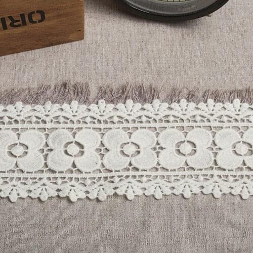 5Yards 6cm Width Hot Sale Embroidered Lace Trim Applique Water Soluble Embroidery Fabric Ribbon YY842