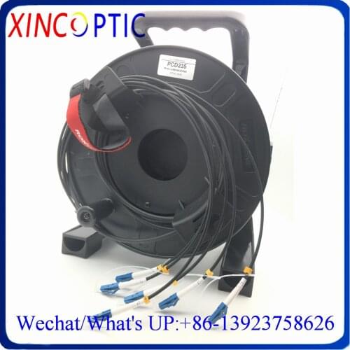 6F/6C,OM1,62.5/125,MM,4.8mm,6Cores LCUPC-LCUPC 150/200M With PCD310 Drum Fiber Optic Patch Cord LSZH/TPU LC Armored Black Cable