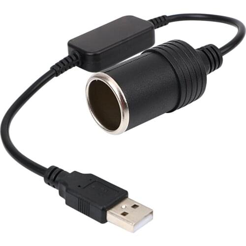USB 5V To 12V Car Cigarette Lighter Socket Auto Interior Accessories Plug Connector Adapter Converter Adapter Wired Controller
