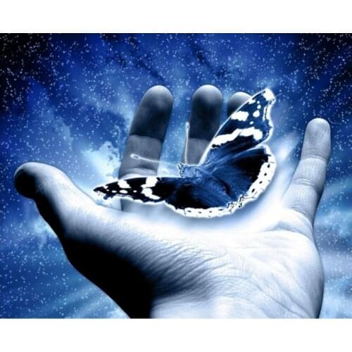 Diamond Embroidery 3D Diamond Painting Cross Stitch Hand Butterfly Diamond Mosaic Pattern Rhinestones Decor