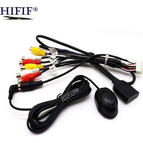 Android radio Car Accessories RCA Output Wire Aux-in subwoofer microphone Adapter 20Pin universal cable for PX6