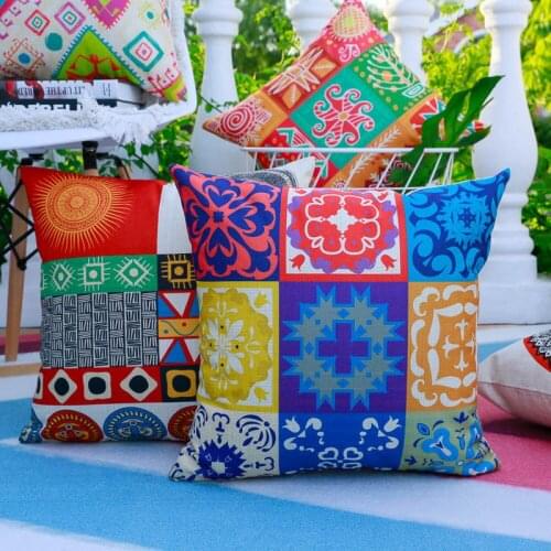 Boho Cushion Cover 45x45 Pillow Case For Sofa Living Room Floral Pillow Covers Decorative PillowCase Ethnic Cushion Cover