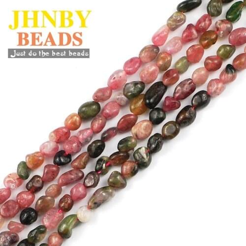JHNBY Natural Tourmaline Stone 4~5mm Irregular Gravel spacers Loose beads for Jewelry making DIY necklace bracelets accessories