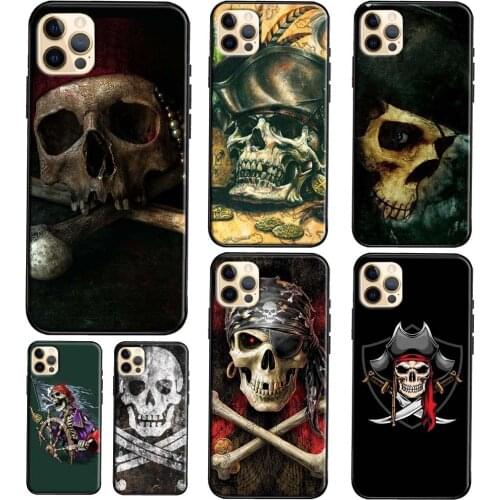 Pirate Skull Cross Bones TPU Phone Case For iPhone 12 11 Pro Max Mini XS X XR 6S 7 8 Plus SE 2020 Soft Cover Case