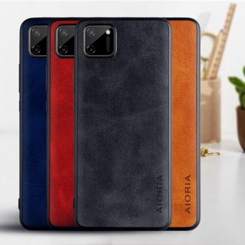 Case for OPPO Realme C11 funda Luxury Vintage leather Skin phone cover for oppo realme c11 case coque capa business