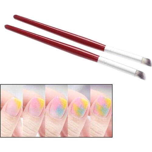 2Pcs/Set Nail Art Brush UV Gel Painting Drawing Manicure Pen Tools DIY Accessory Pigment Gradient Pen Nail Painting