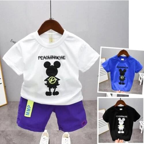 Toddler Children Clothes Set Summer Cartoon T-shirt+Shorts 2pcs Baby Boys Kids Clothing Sets Boys Set Cotton Outifts 2T-7T