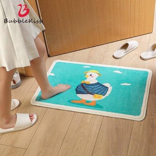 Bbble Kiss Simple Style Carpet Cartoon Animal Floor Mat Living Room Modern Home Rugs Absorbent Door Mat Bedroom Decor Area Rug