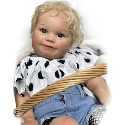 55cm Reborn Baby Doll Popular Baby Girl Maddie Soft Vinyl Silicone Doll with Hand Rooted Hair Toys for Girls