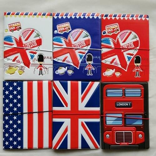 Personality London England Travel 3D Passport Cover Card Bag PVC Leather Business Porte Carte Simple Credit Card Holder