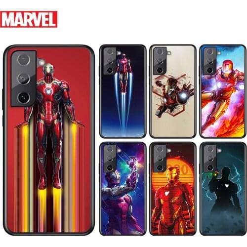 Marvel Iron Man Superhero For Samsung Galaxy S21 S20 FE S10e S10 S9 S8 S7 S6 Ultra Plus Lite 5G Edge Black Soft Phone Case