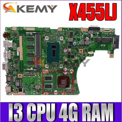 Akemy X455LD X455LJ Laptop motherboard for ASUS X455LD/J X455L X455 Y483L W419L W409L F455 Test original mainboard 4G RAM I3 CPU