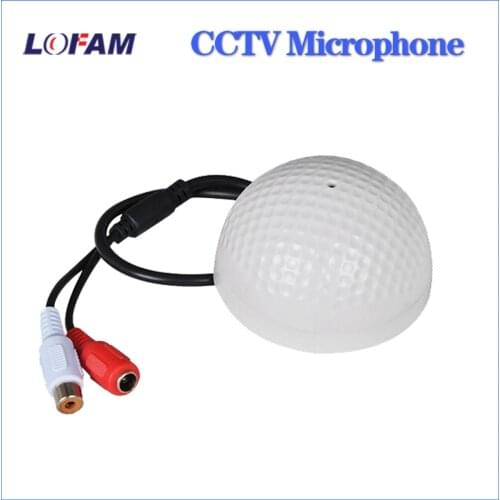 LOFAM CCTV Microphone Audio Pick up Device High Sensitivity wide range 12V DC Mic Ceiling Mount Microphone for Camera DVR System
