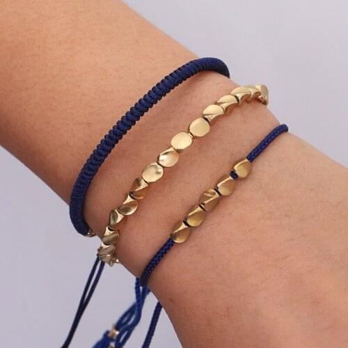 Fashion Fashion Handmade Woven Hand Strap Dark Blue Hand Rope 3PCs Set Dorje Knot Woven Bracelet for Both Men and Women