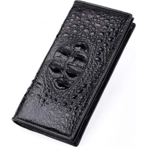LINSHE crocodile men The wallet More screens Two fold Genuine leather The head The wallet leisure long handbags