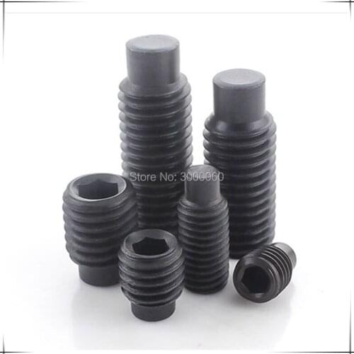 M5 DIN915 Grade12.9 Black Oxide Caron Steel Hexagon Socket Set Screws With Dog Point 200pcs/lot