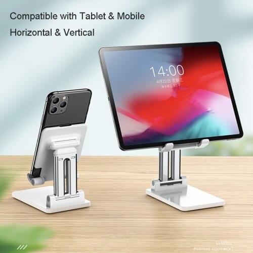 Double Tube Adjustable Desktop Tablet Mobile Phone Holder Stand for iPad iPhone Samsung Huawei Xiaomi Tablet Stand Holder
