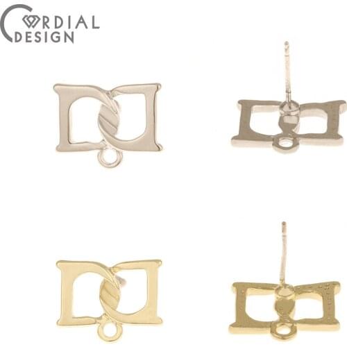 Cordial Design 100Pcs 12*16MM Jewelry Accessories/D Shape/Earrings Stud/Hand Made/DIY Making/Jewelry Finding & Components