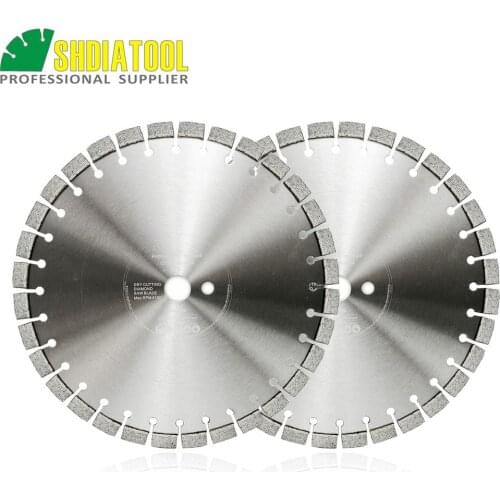 SHDIATOOL 2pcs Dia 12 inch/304mm Laser Welded Arrayed Diamond Blade Cutting Disc Saw Blades Reinforced Concrete Diamond Wheel