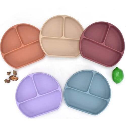 330gBaby Silicone Dining Plate With Sucker BPA Free Waterproof Feeding Lunch Tableware Kitchen Fruit Dishes Children Plates Bowl