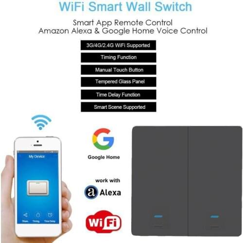 Smart Wi-Fi Button Wall Switch Tuya Smart/Smart Life App Remote Control Timed Touch Smart Switch For Google Home/Alexa