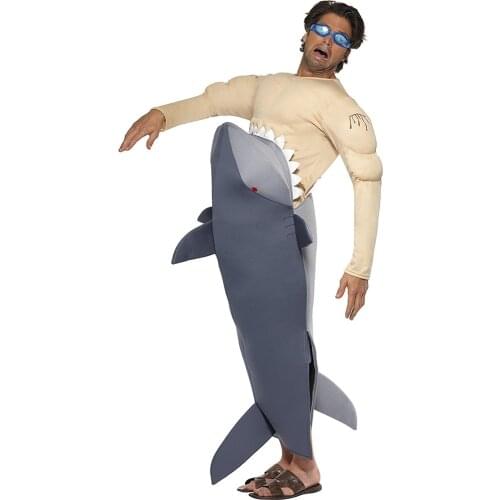 Horror Party Shark Jumpsuit for Adult Fancy Shark Costume for Man Halloween Costume for Man