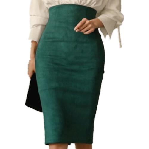Vinieer Suede Pencil Skirts