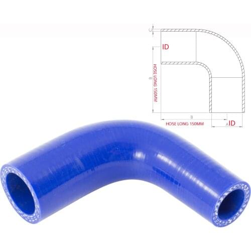 ID 32-76mm 90 Degree Reducer Silicone/Silicon Hose Elbow