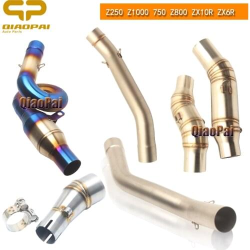 Motorcycle Exhaust Connect Pipe Middle Tube Escape Muffler Slip on Section for Kawasaki Z250 300 Z750 Z800 Z900 Z1000 ZX10R ZX6R
