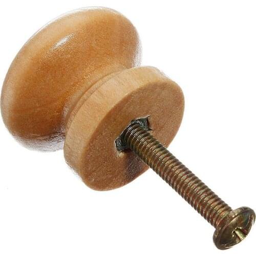 Top quality 10pcs 25mm Natural Wood Wooden Cabinet Knob Drawer Wardrobe Door Pull Handle