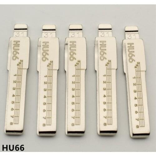 XIEAILI OEM 30Pcs NO.31 HU66 Engraved Line Key Blade Scale Shearing Teeth Uncut Key Blade For Vw Passat/Polo K438