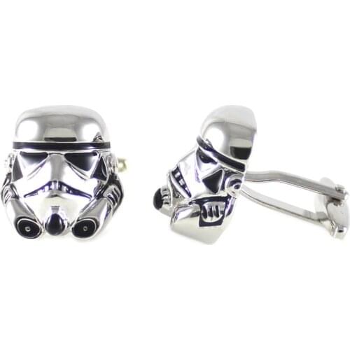 Movie Character Helmet Symbol Comic Fan Cuff Links Fathers Day Birthday Wedding Gift Cuff Links