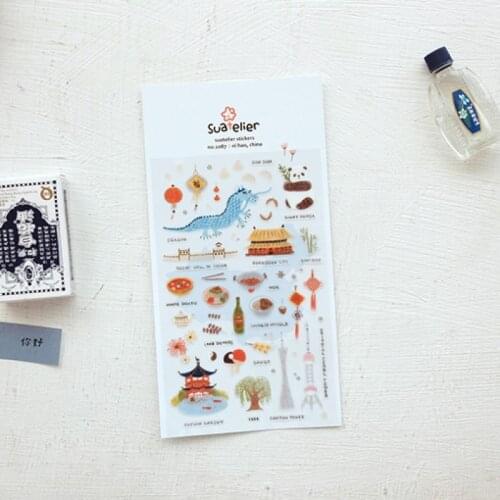 Hello China Clear PVC Sticker Sheet Scrapbooking Stationery Photo Album Planner DIY Decorative Die Cut Hobby Craft Supplier