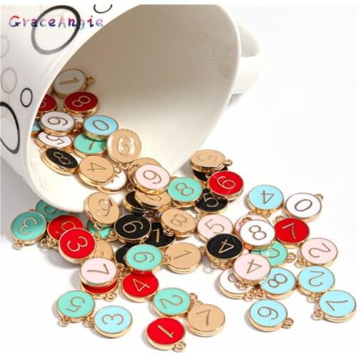 10pcs Alloy Number Charms Earrings Necklace DIY Jewelry keychain Chain Necklaces Bracelets Bangle Metal Gift Hair Jewelry Craft