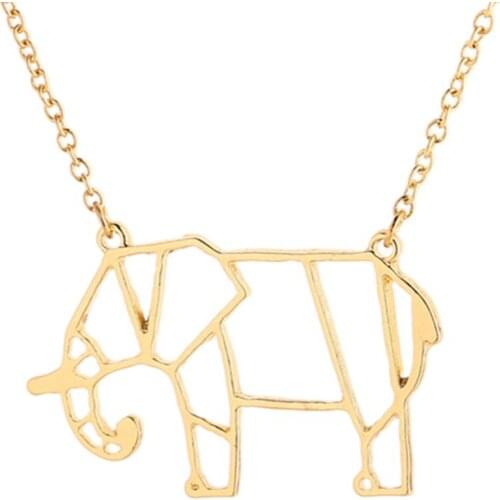 10pcs Cute Unique Animal Necklace Jewelry Origami Elephant Necklace Lucky Elephant Pendant Necklace For Animal lover