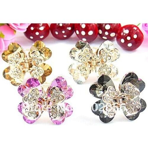 2.5cm vintage rhinestone crystal hair Clamps clasps claw clips Jewelry alloy hair claw hair accessory mixed 110pcs/lot #3023