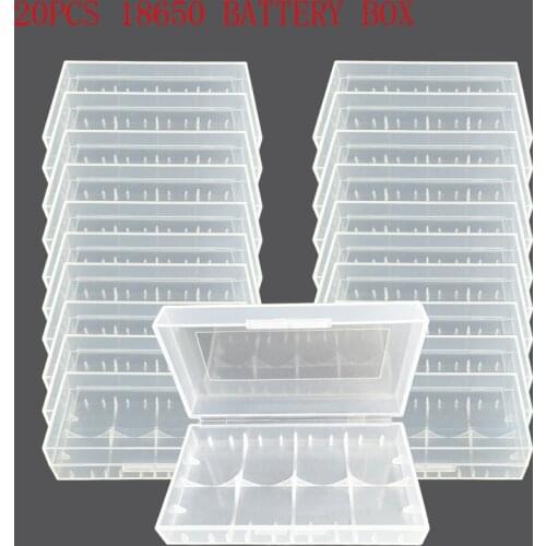 20pcs 18650 Battery Storage Box Case Battery Holder Case Box for 17345 CR123A CR2 17335 16340 Battery with Hook Holder 2X18650