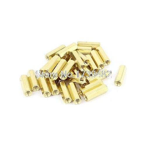 30pcs M3 Female Thread Insulated Brass Standoff Hexagonal Spacer 15mm Long