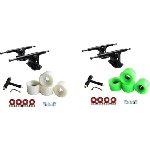 8Inch Skateboard Trucks Bridge Hanger PU Wheels Bearing T Skateboard Tool Skateboard Wheel Combo for Longboard
