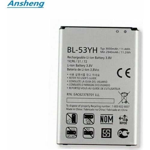 High Quality 3000mAh BL-53YH BL53YH battery for LG Optimus G3 D830 D850 D851 D855 LS990 VS985 F400 F460 F470 Smartphone