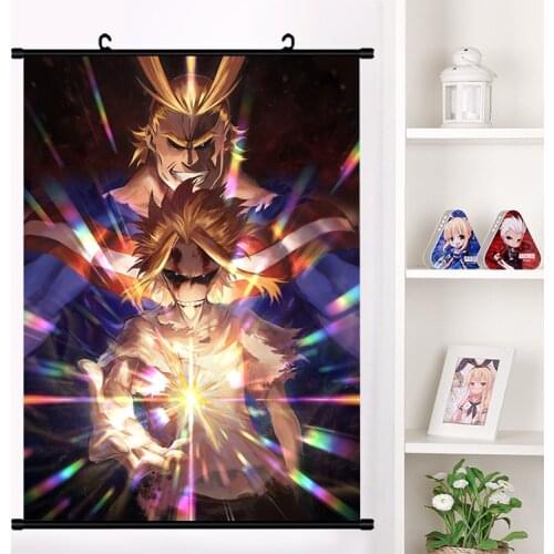Anime Boku no My Hero Academia All Might Wall Scroll Poster Wall Hanging Poster Otaku Home Decor Collection Art Gifts