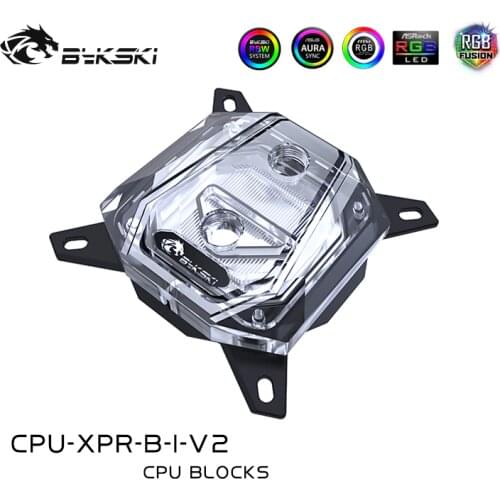BYKSKI Cpu Water Cooler for I 9900k/LGA 1366/ LGA1156/1155/1150/LGA 2011/2066 Water Block CPU Cooler Cooling RGB/A-RGB LED Light