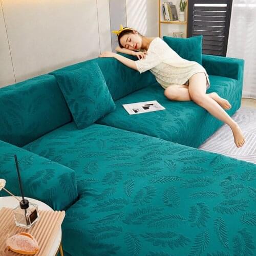 Sofa Covers Living Room Elastic Solid Corner Couch Cover L Shaped Chaise Longue Slipcovers Chair Protector 1/2/3/4 Seater F8536