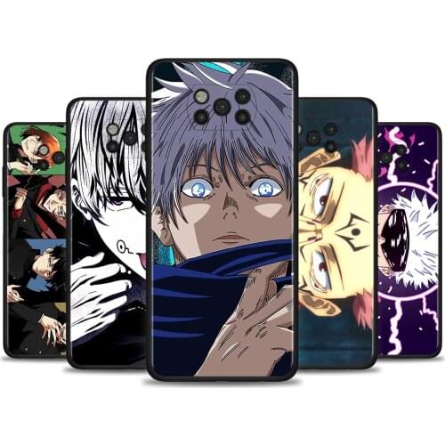 Black Cover For Xiaomi Poco X3 M3 CC9 Pro X3NFC F3 F1 A3 A2 CC9E Note 10 Lite Case Soft Fundas Hot Anime Jujutsu Kaisen